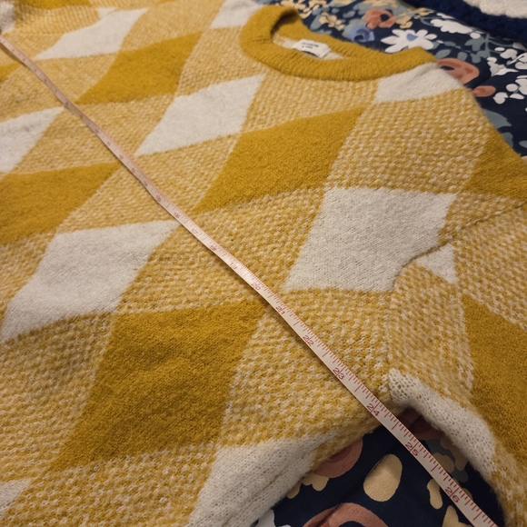 Jacqueline de Yong Mustard Yellow and Cream Sweater - Picture 7 of 11